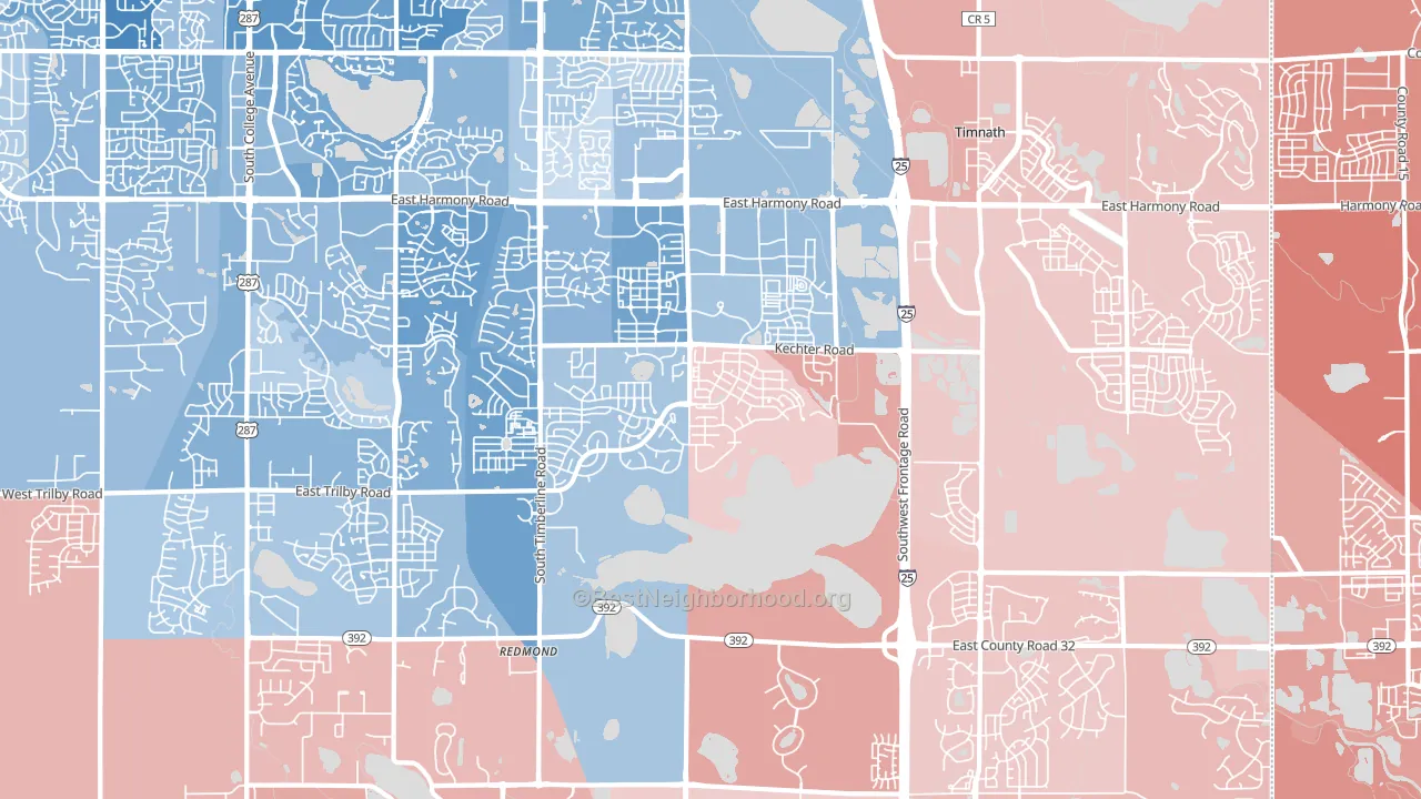 80528, CO block-group political-lean map