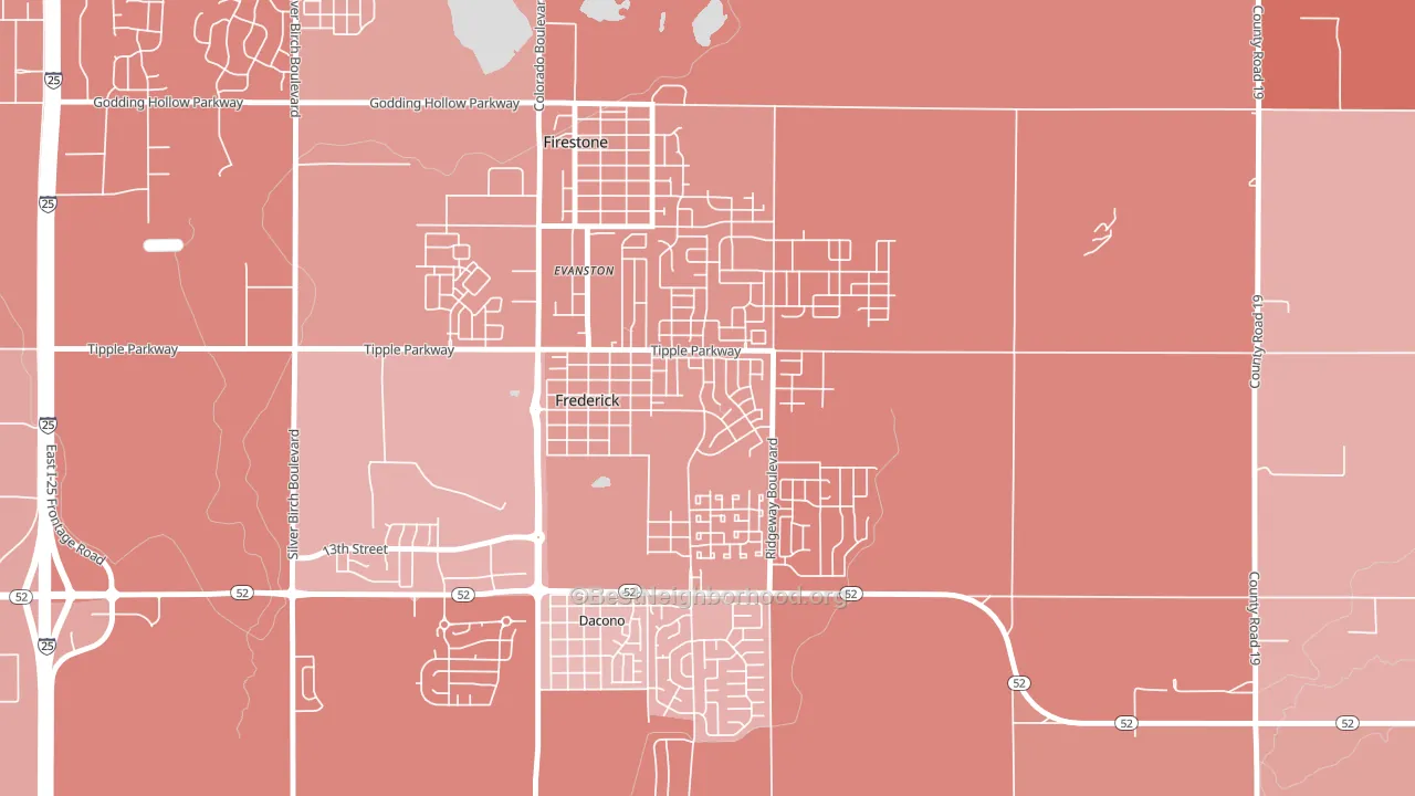 80530, CO block-group political-lean map