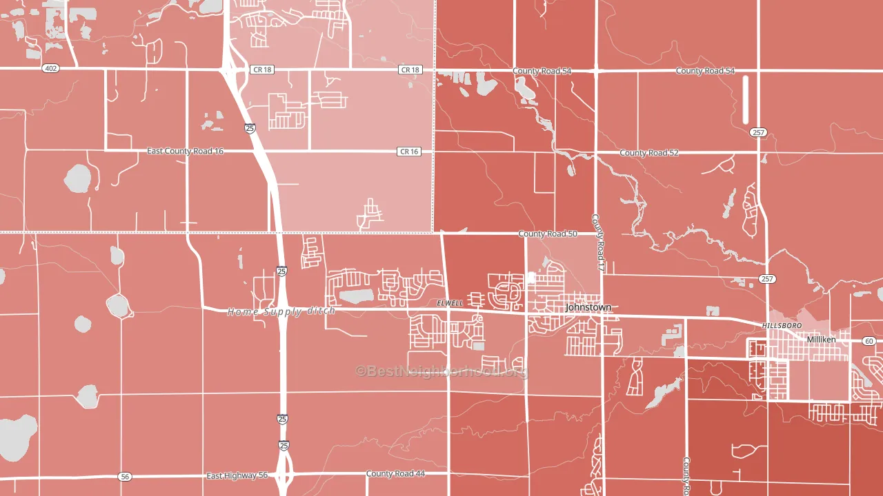 80534, CO block-group political-lean map