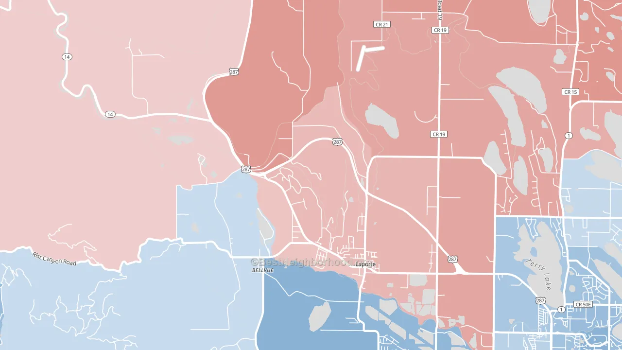 80535, CO block-group political-lean map