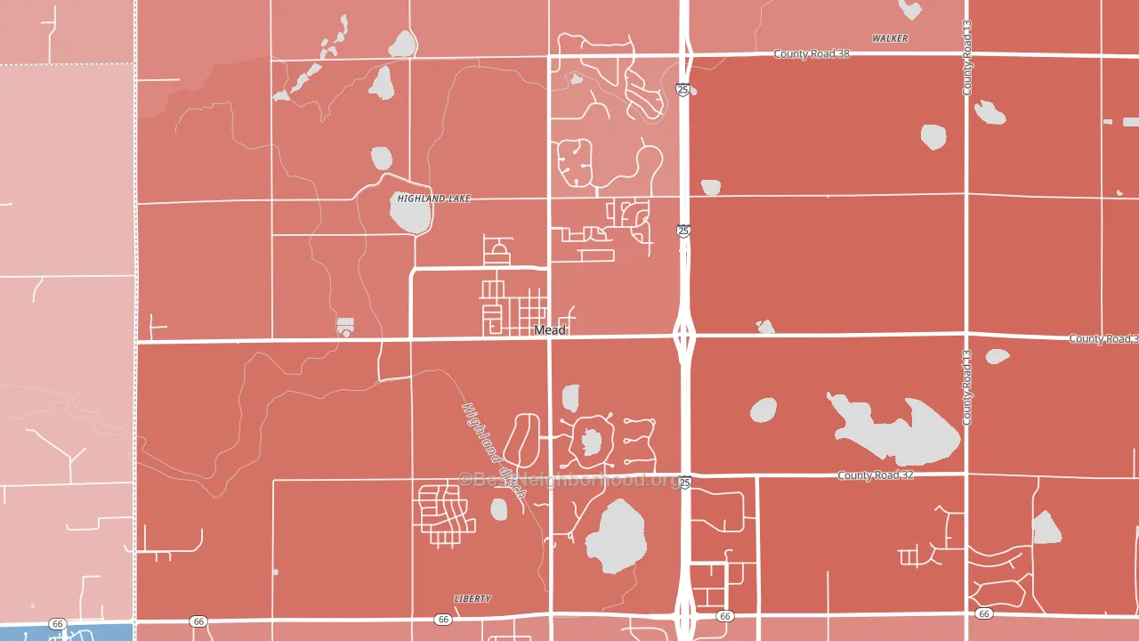 80542, CO block-group political-lean map
