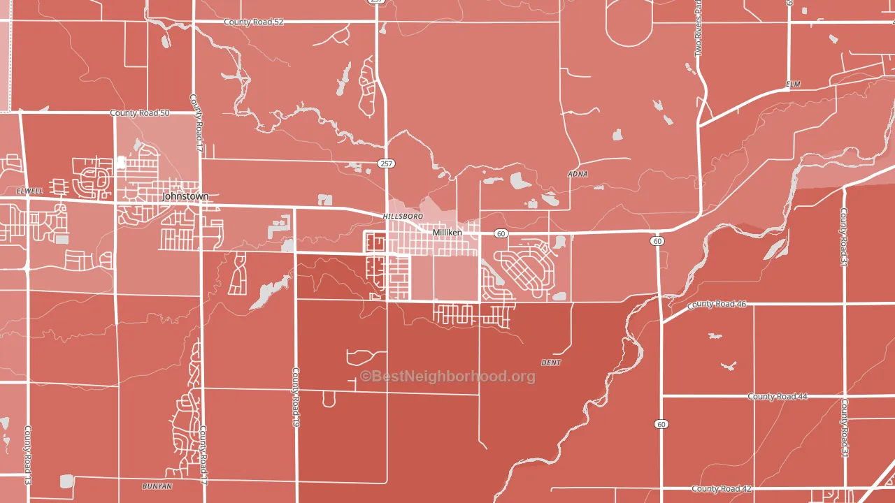 80543, CO block-group political-lean map