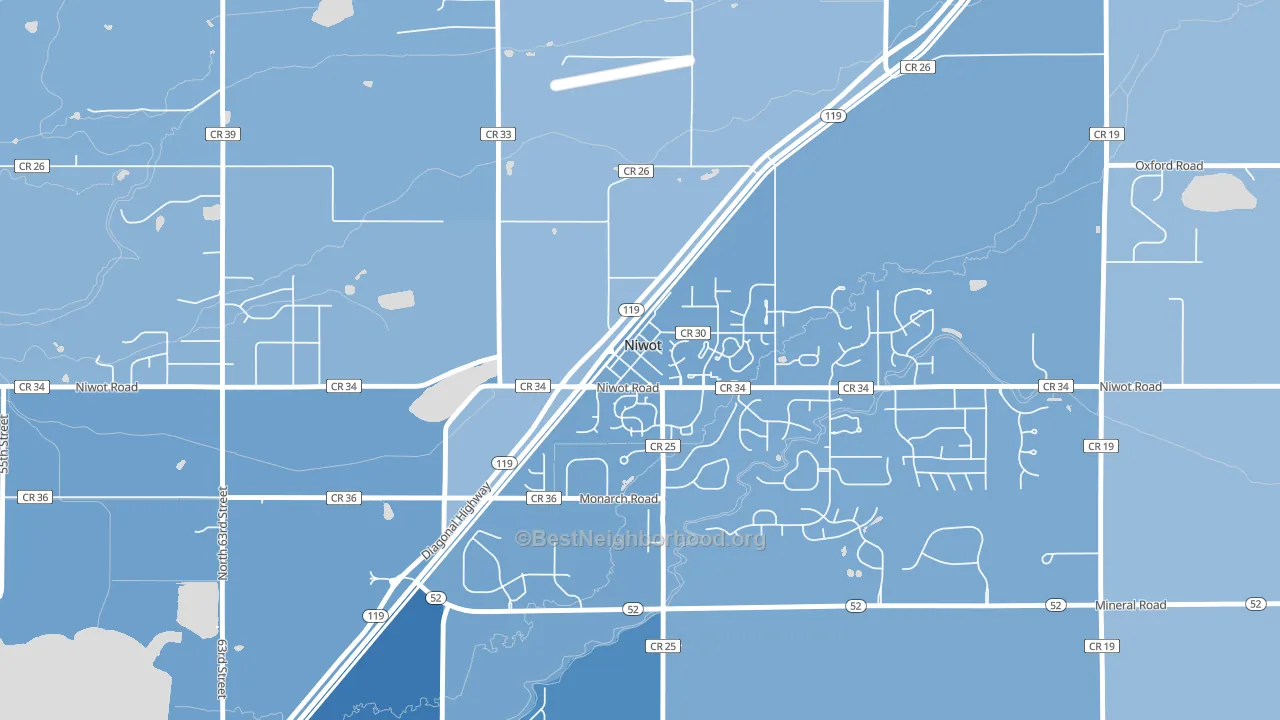 80544, CO block-group political-lean map