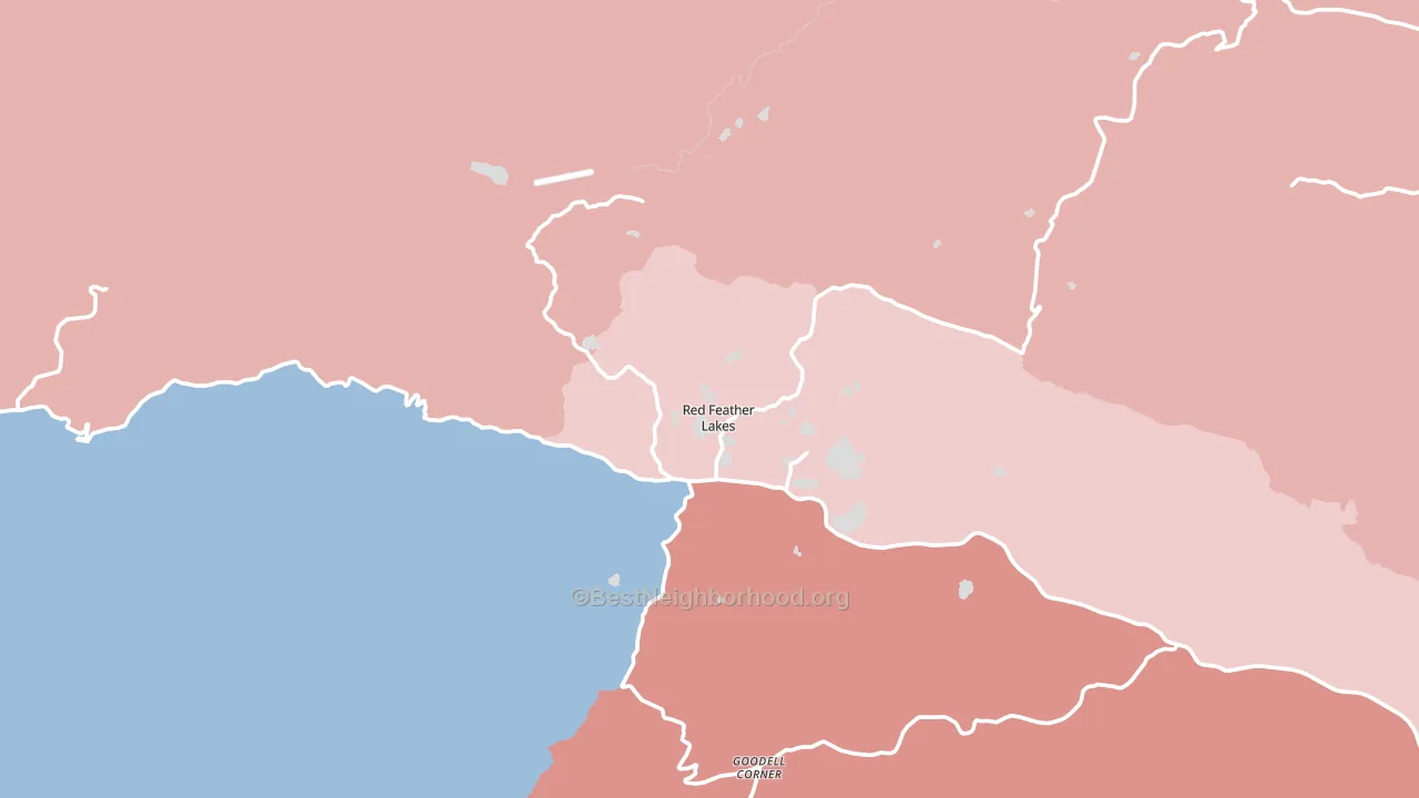 80545, CO block-group political-lean map