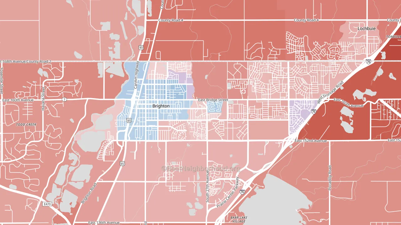 80601, CO block-group political-lean map