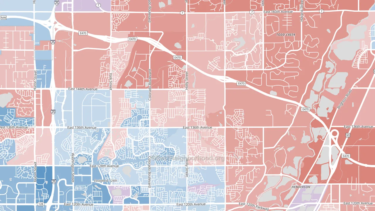 80602, CO block-group political-lean map
