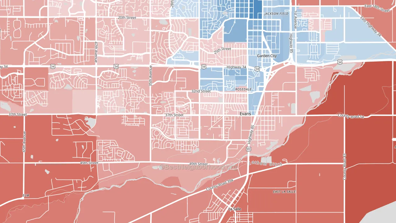 80620, CO block-group political-lean map