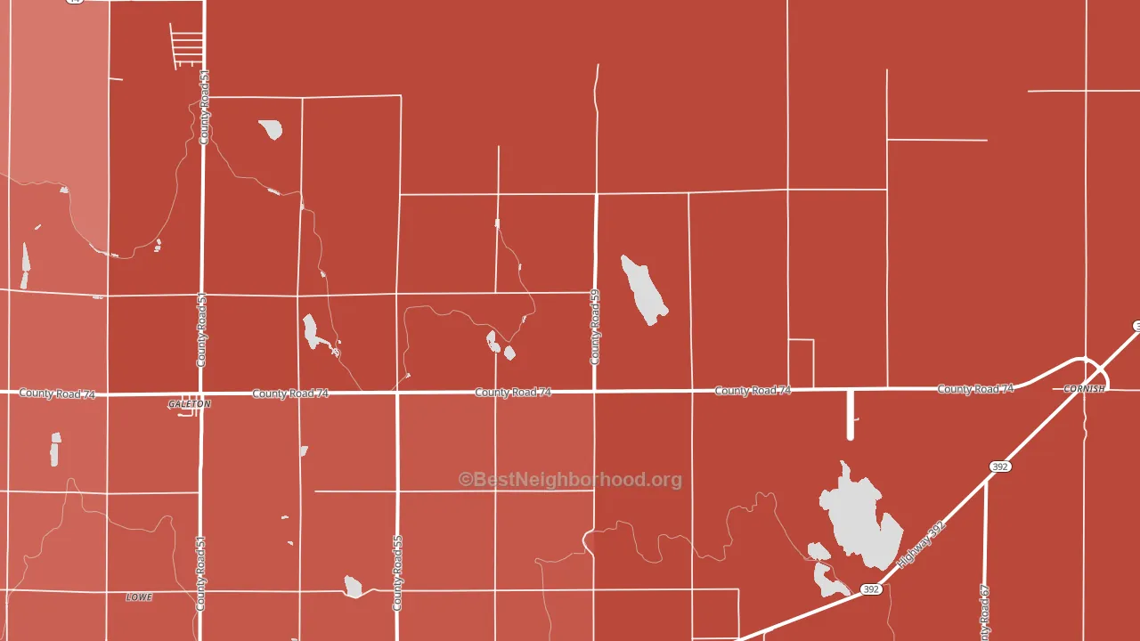 80622, CO block-group political-lean map