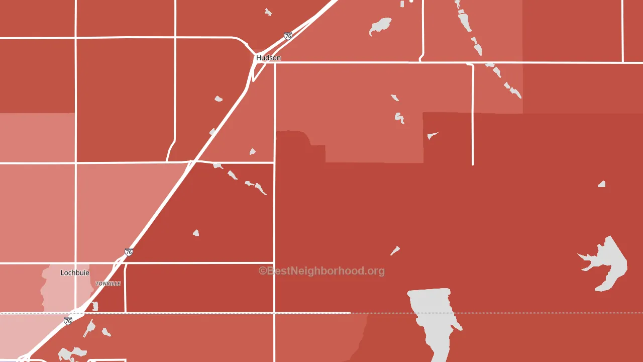 80642, CO block-group political-lean map