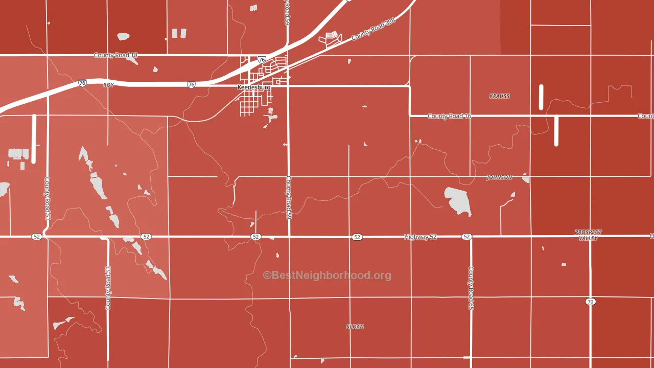 80643, CO block-group political-lean map
