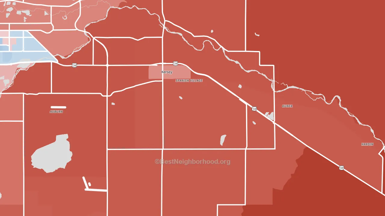 80644, CO block-group political-lean map