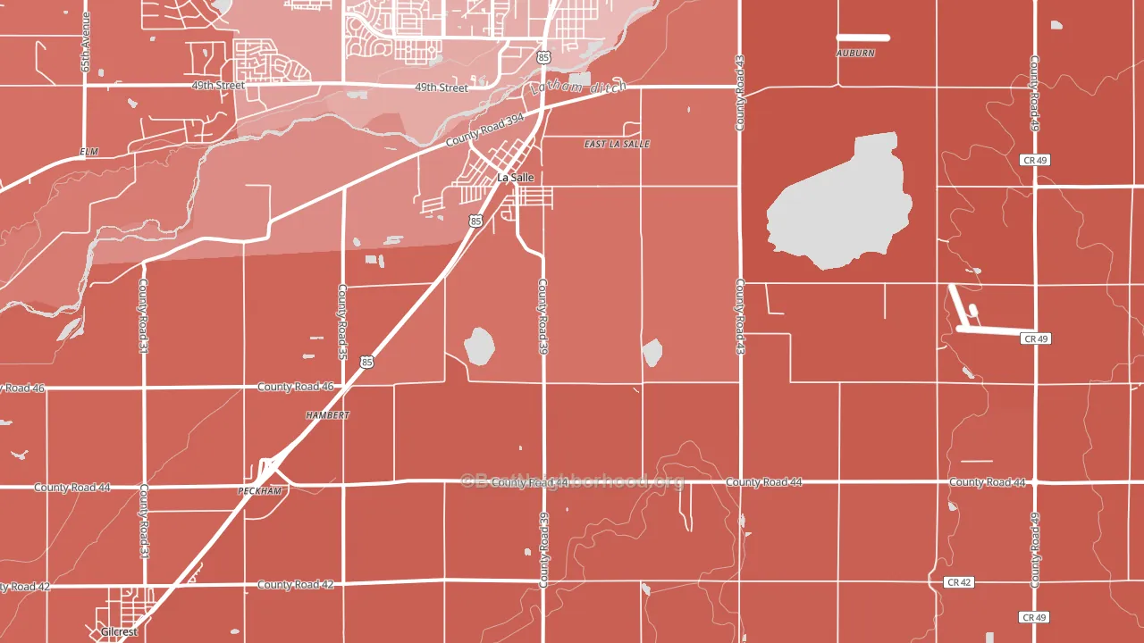 80645, CO block-group political-lean map