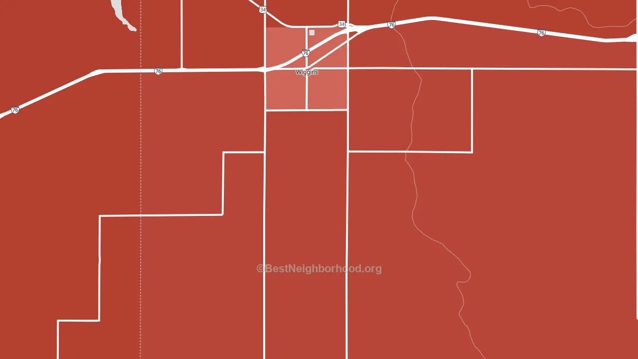80654, CO block-group political-lean map