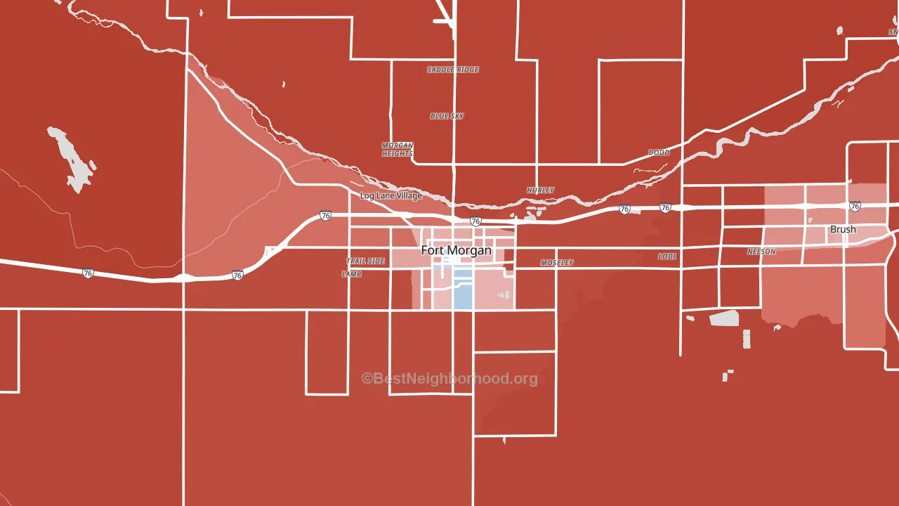 80701, CO block-group political-lean map