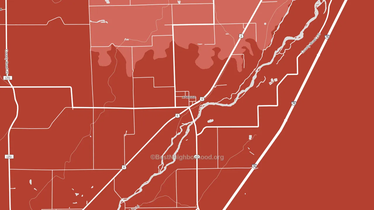 80722, CO block-group political-lean map