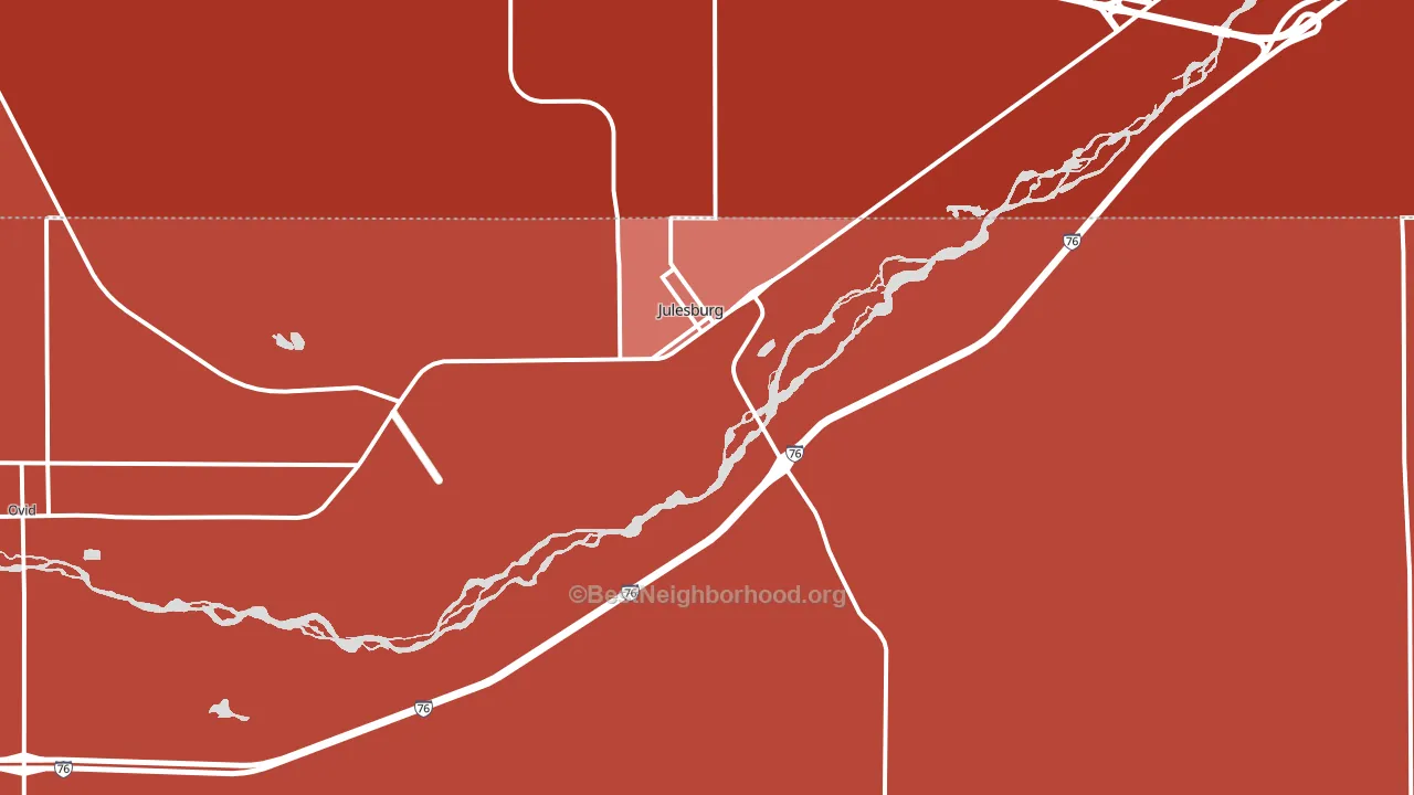 80737, CO block-group political-lean map