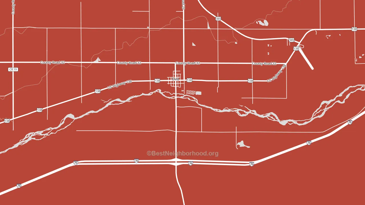 80744, CO block-group political-lean map