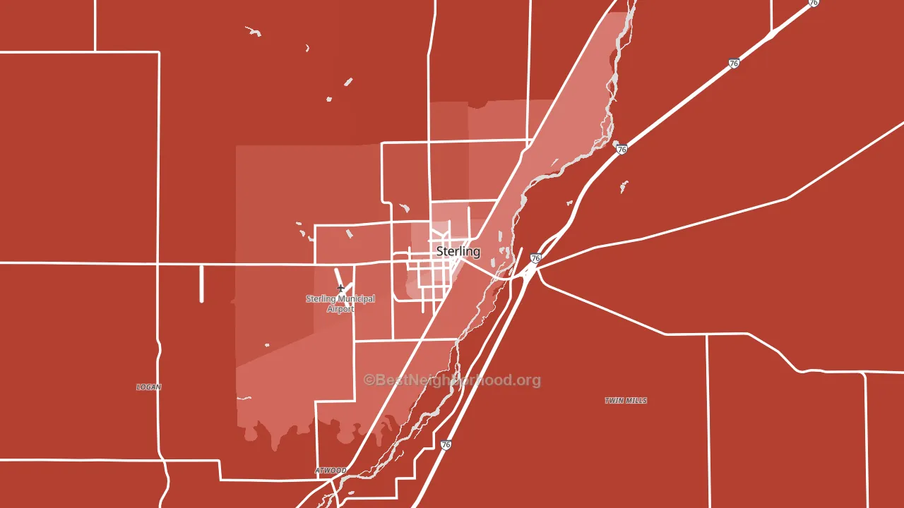 80751, CO block-group political-lean map