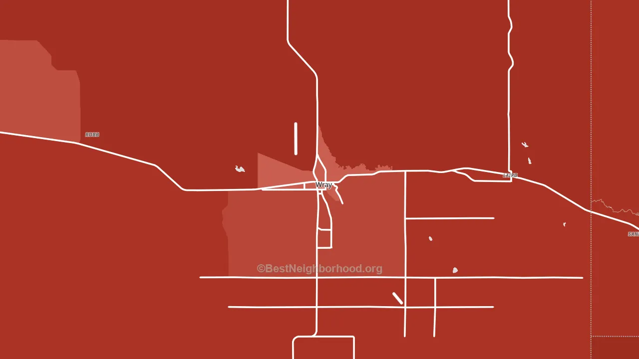 80758, CO block-group political-lean map