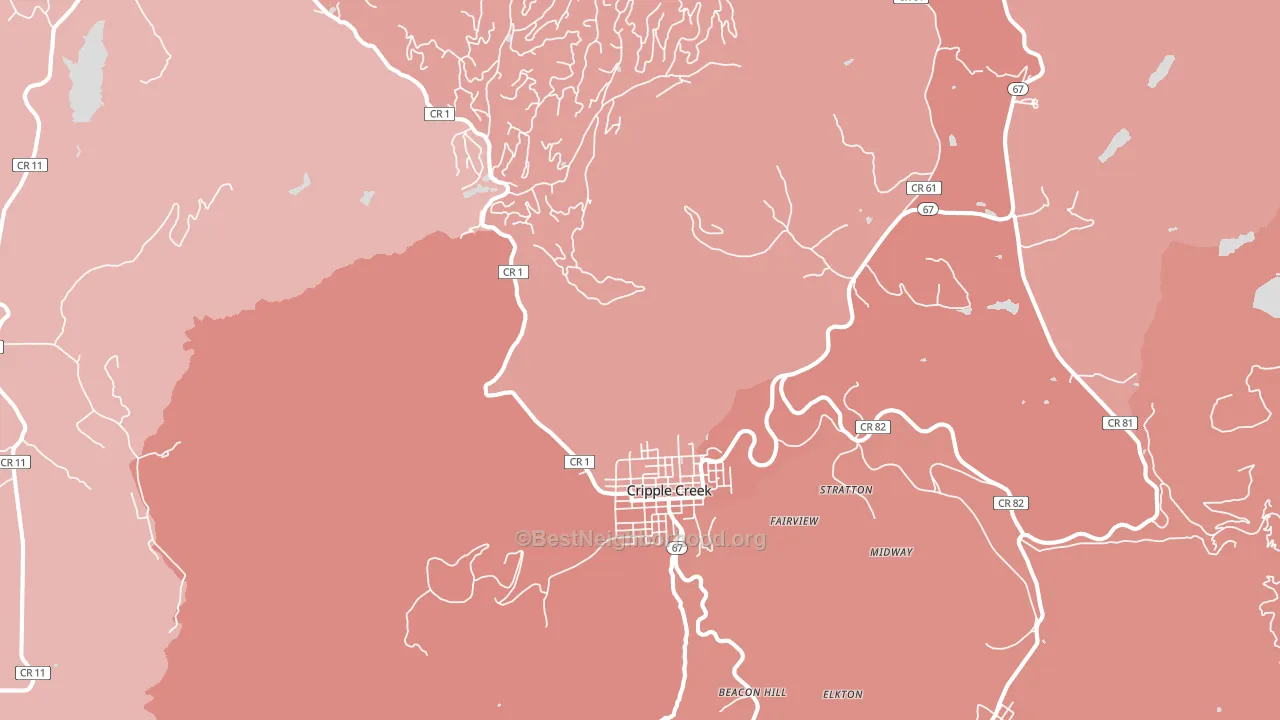80813, CO block-group political-lean map