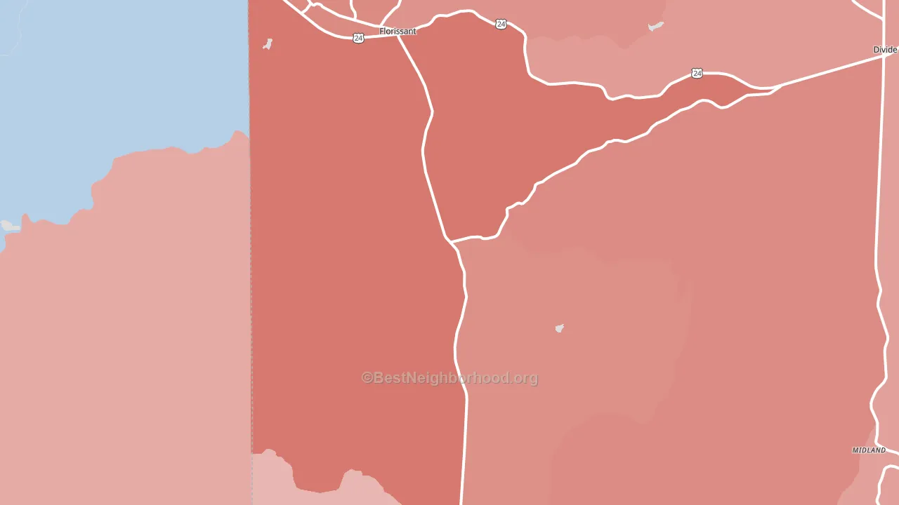 80816, CO block-group political-lean map