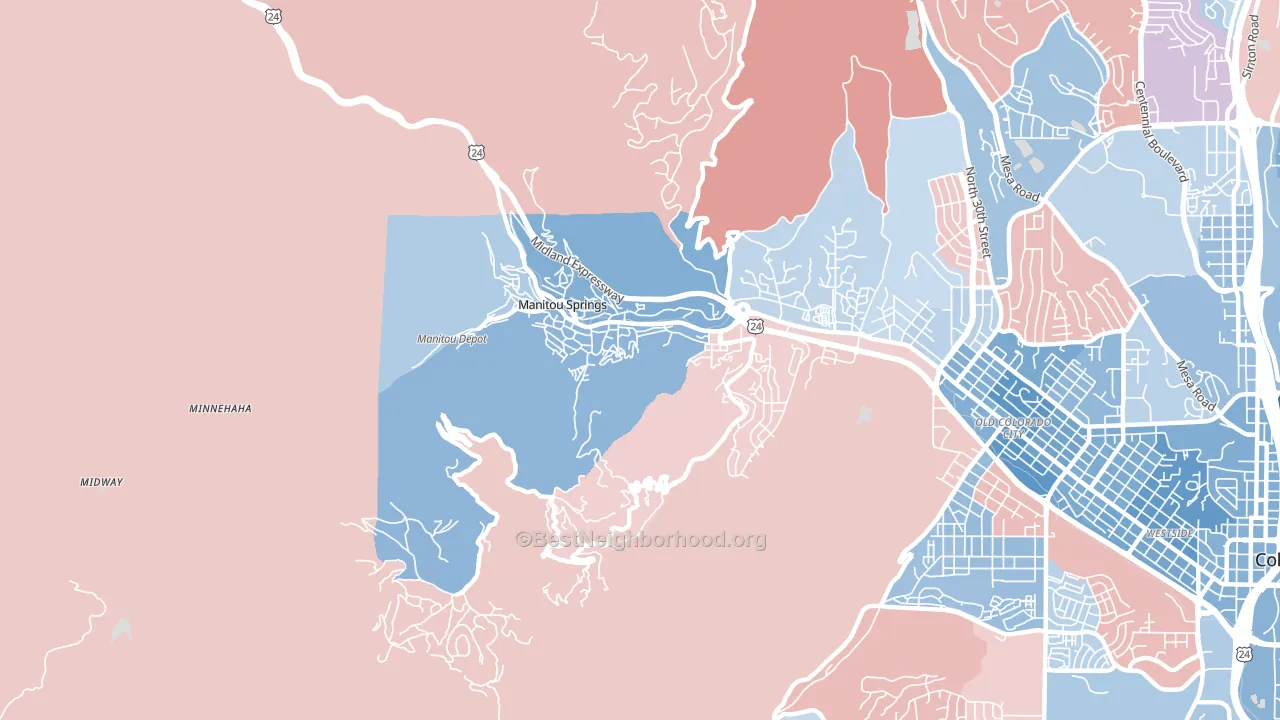 80829, CO block-group political-lean map