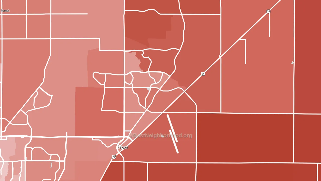80831, CO block-group political-lean map
