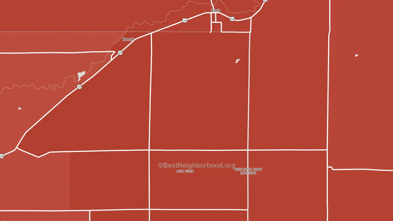 80832, CO block-group political-lean map