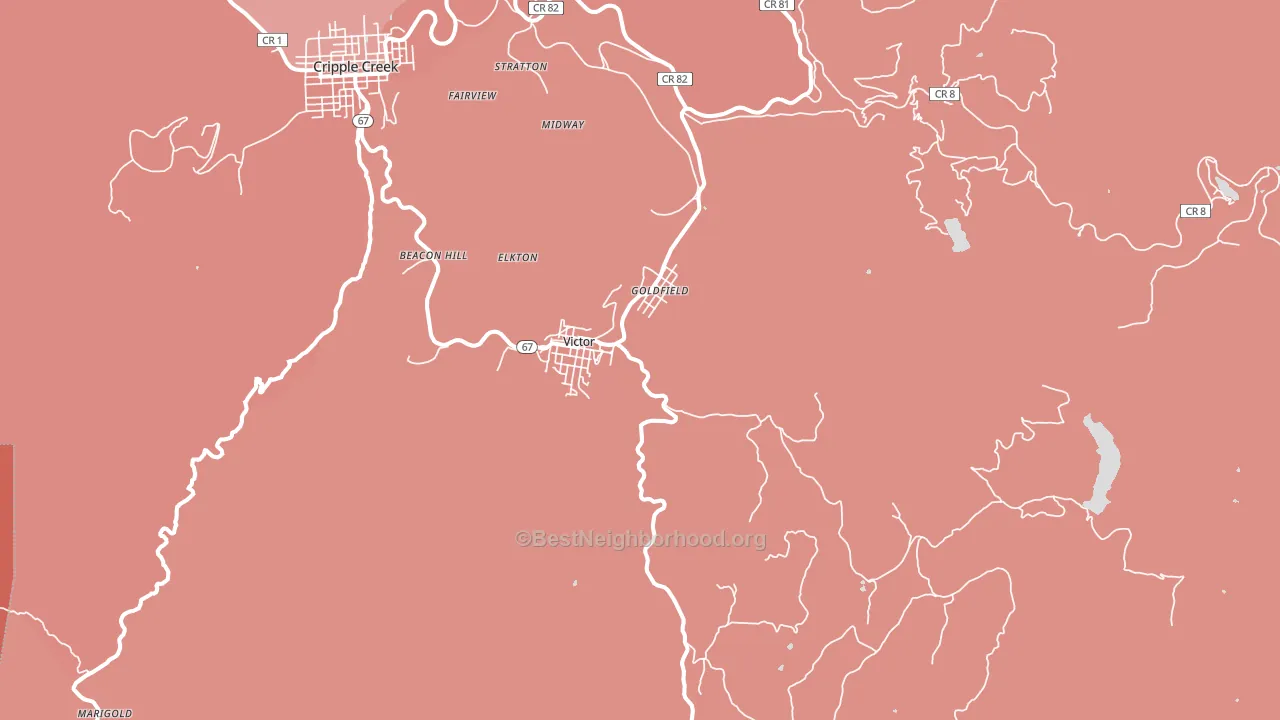 80860, CO block-group political-lean map