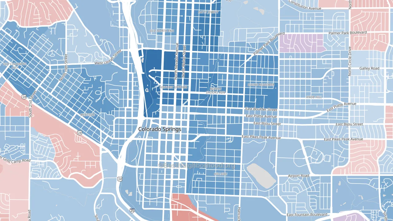 80903, CO block-group political-lean map
