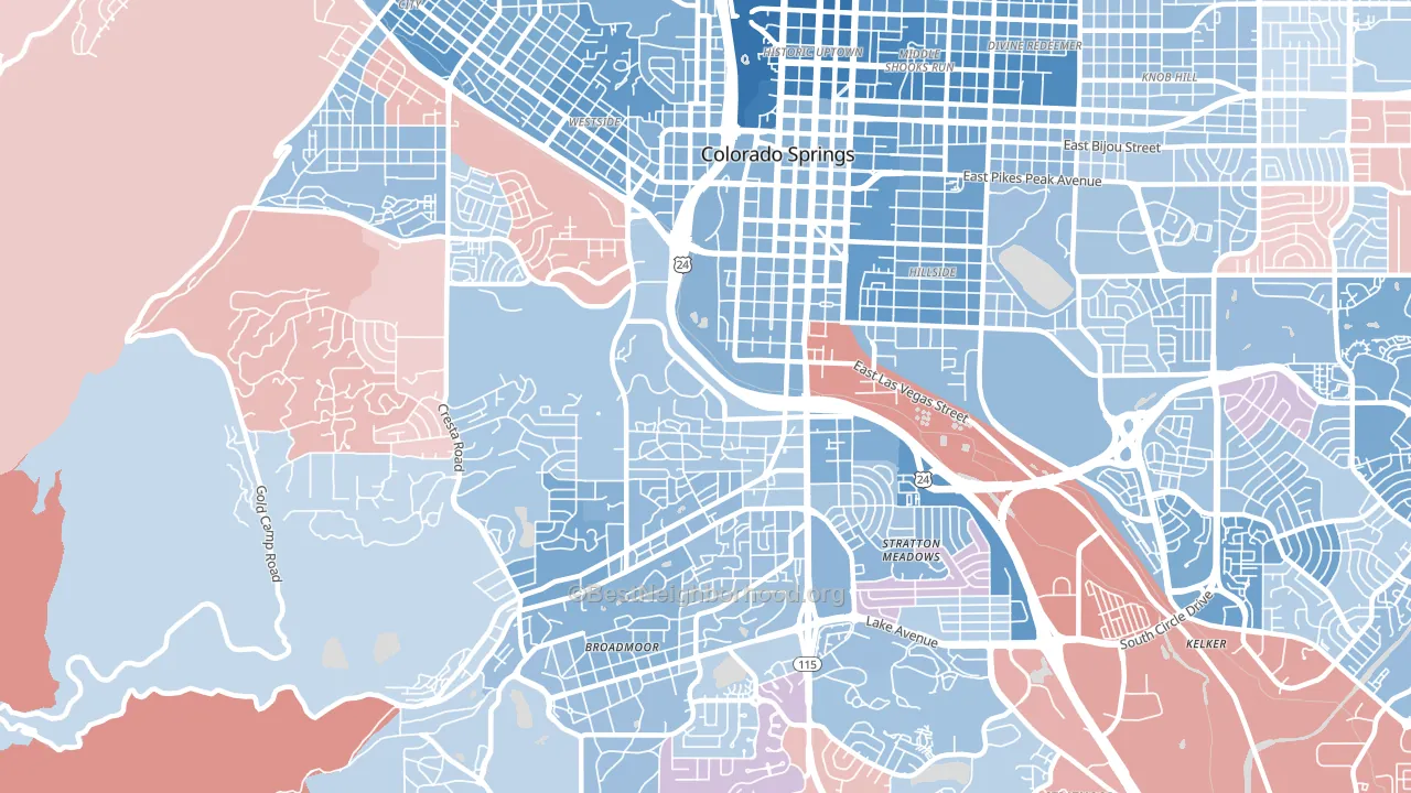 80905, CO block-group political-lean map