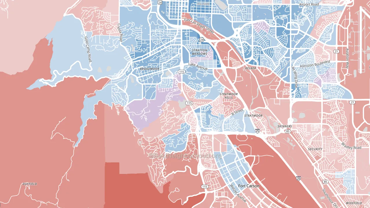 80906, CO block-group political-lean map