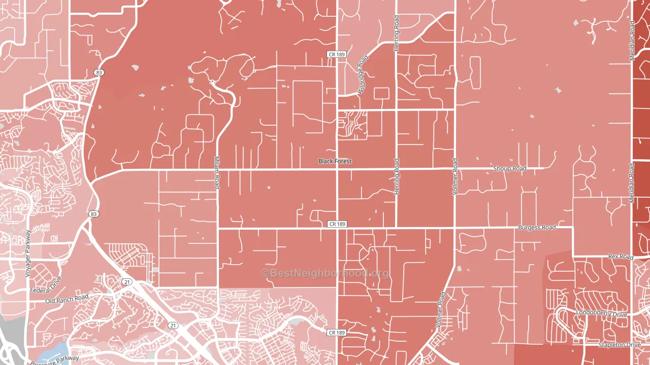 80908, CO block-group political-lean map