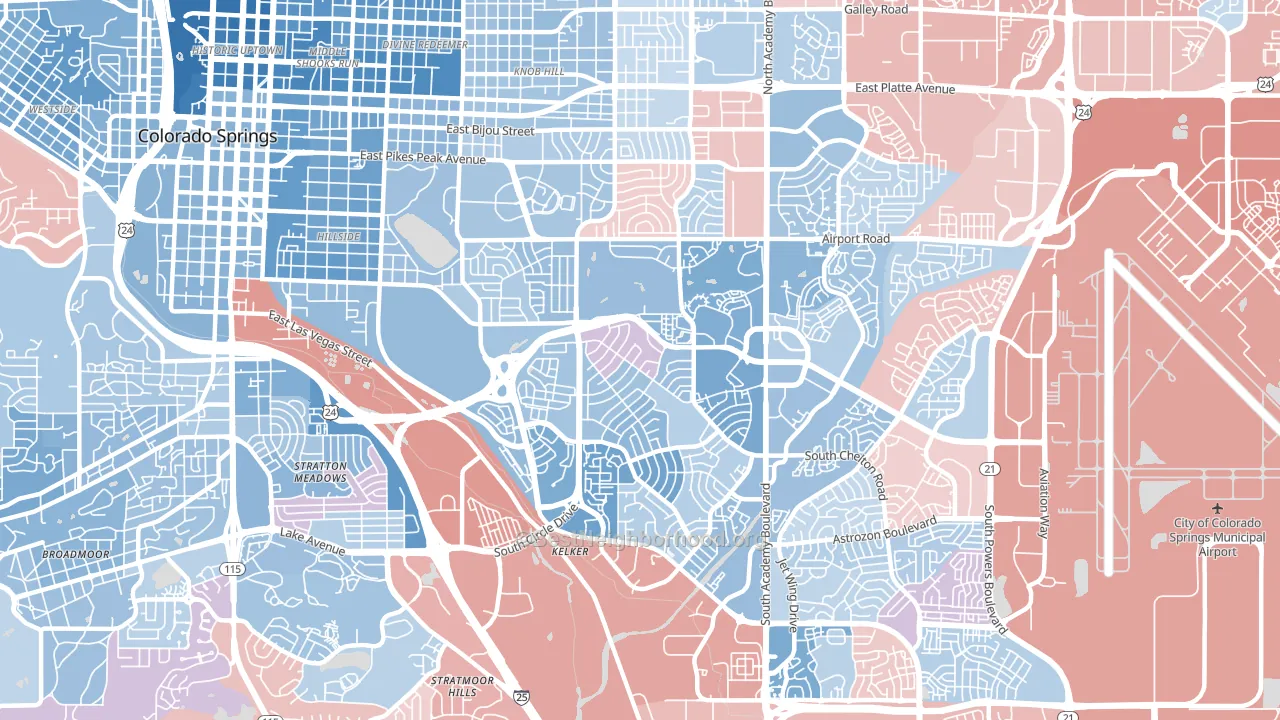 80910, CO block-group political-lean map