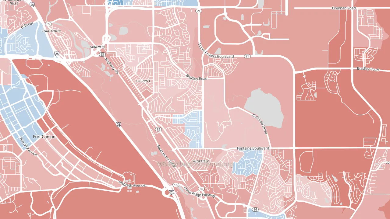 80911, CO block-group political-lean map