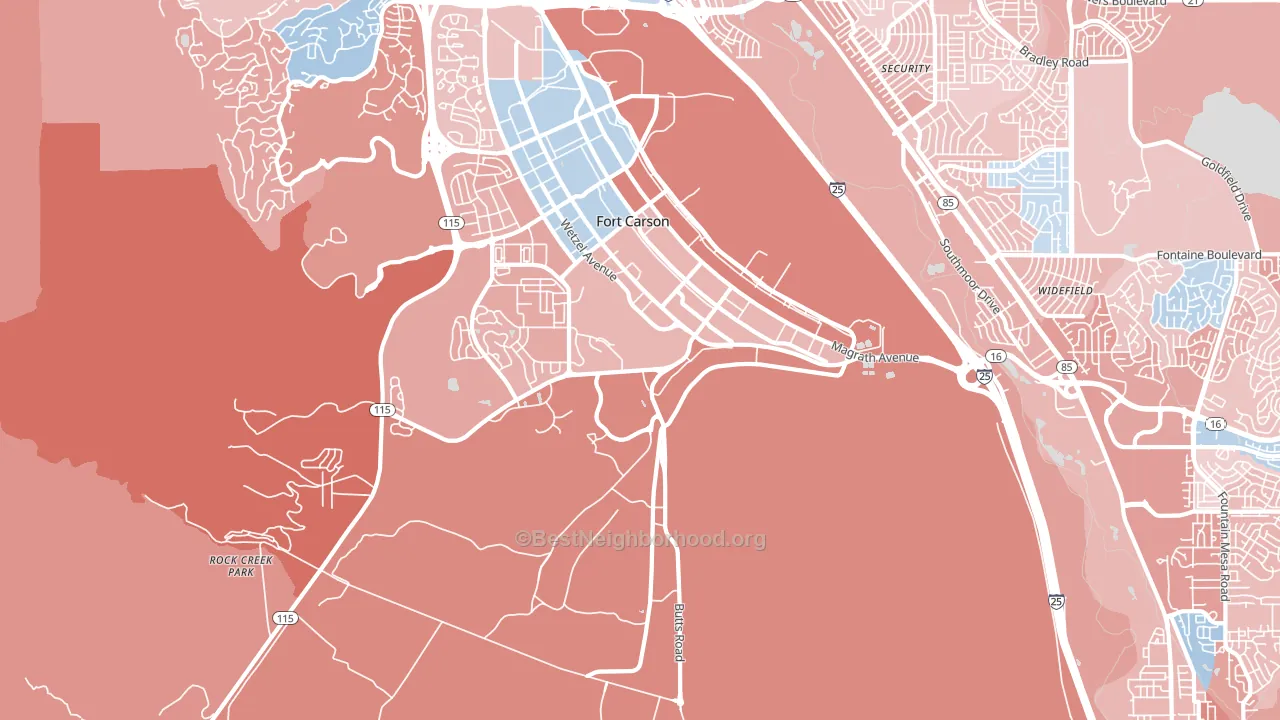 80913, CO block-group political-lean map