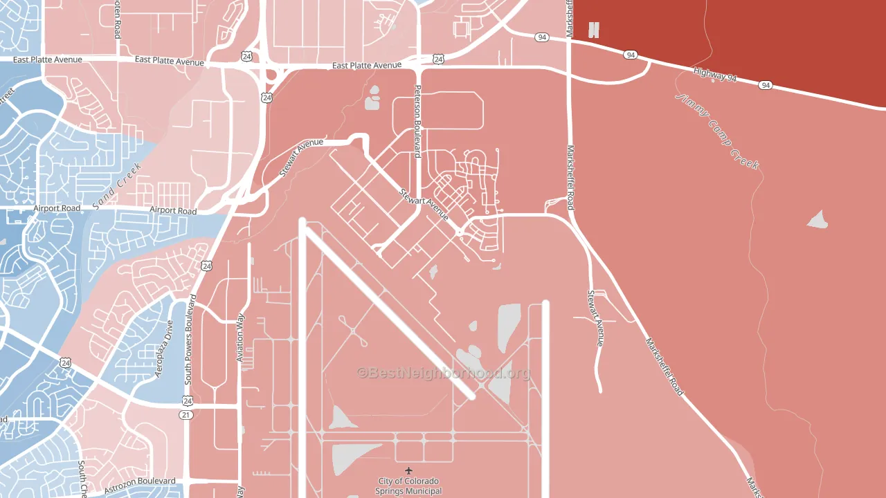 80914, CO block-group political-lean map