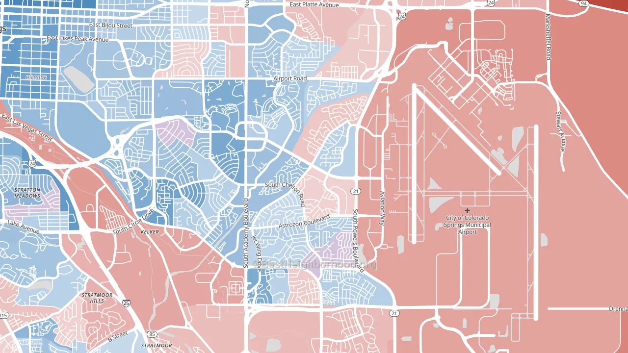 80916, CO block-group political-lean map