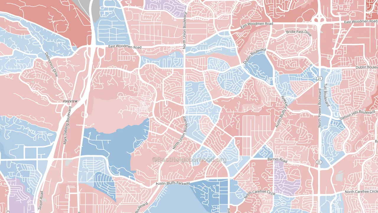 80918, CO block-group political-lean map