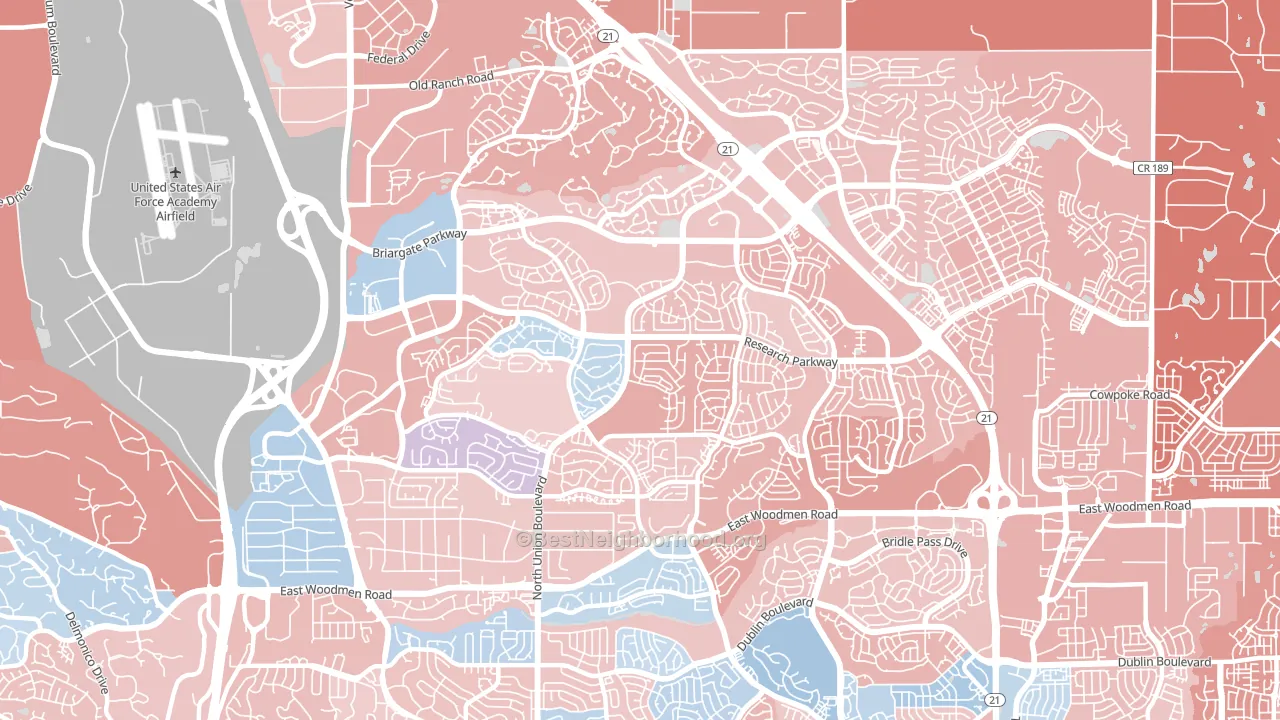 80920, CO block-group political-lean map