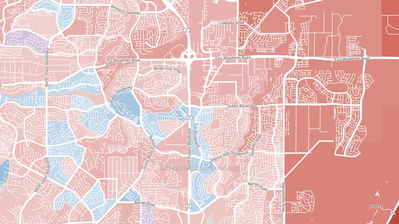 80923, CO block-group political-lean map