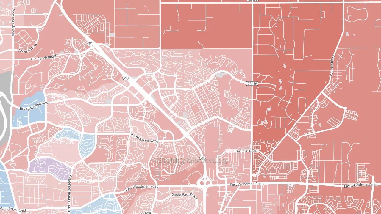 80924, CO block-group political-lean map