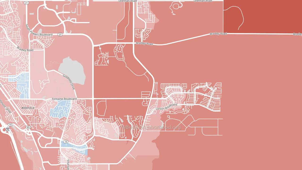 80925, CO block-group political-lean map