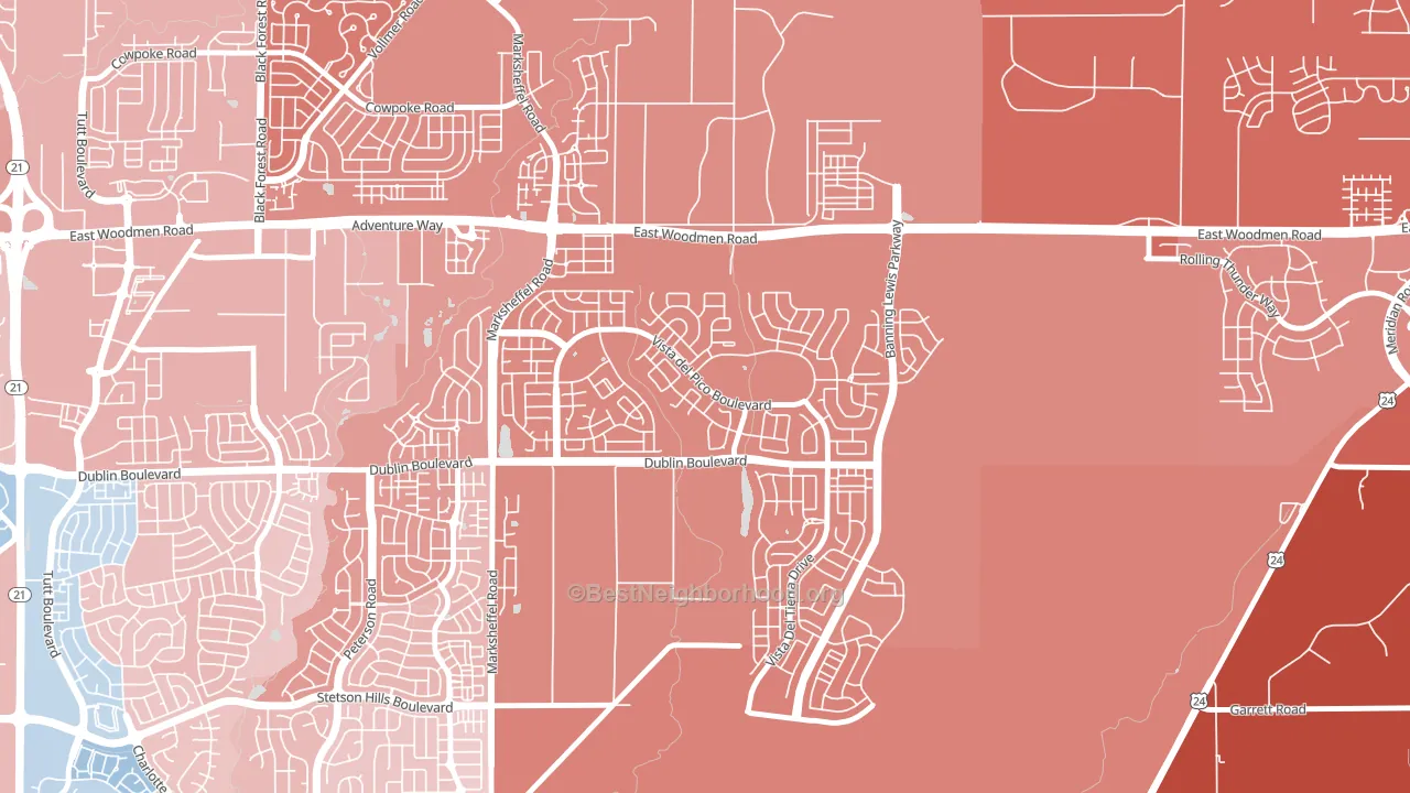 80927, CO block-group political-lean map