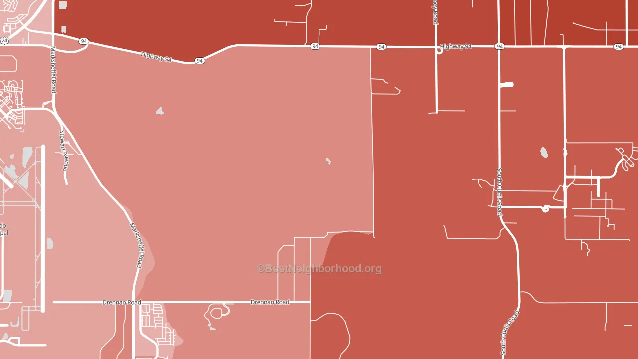 80929, CO block-group political-lean map