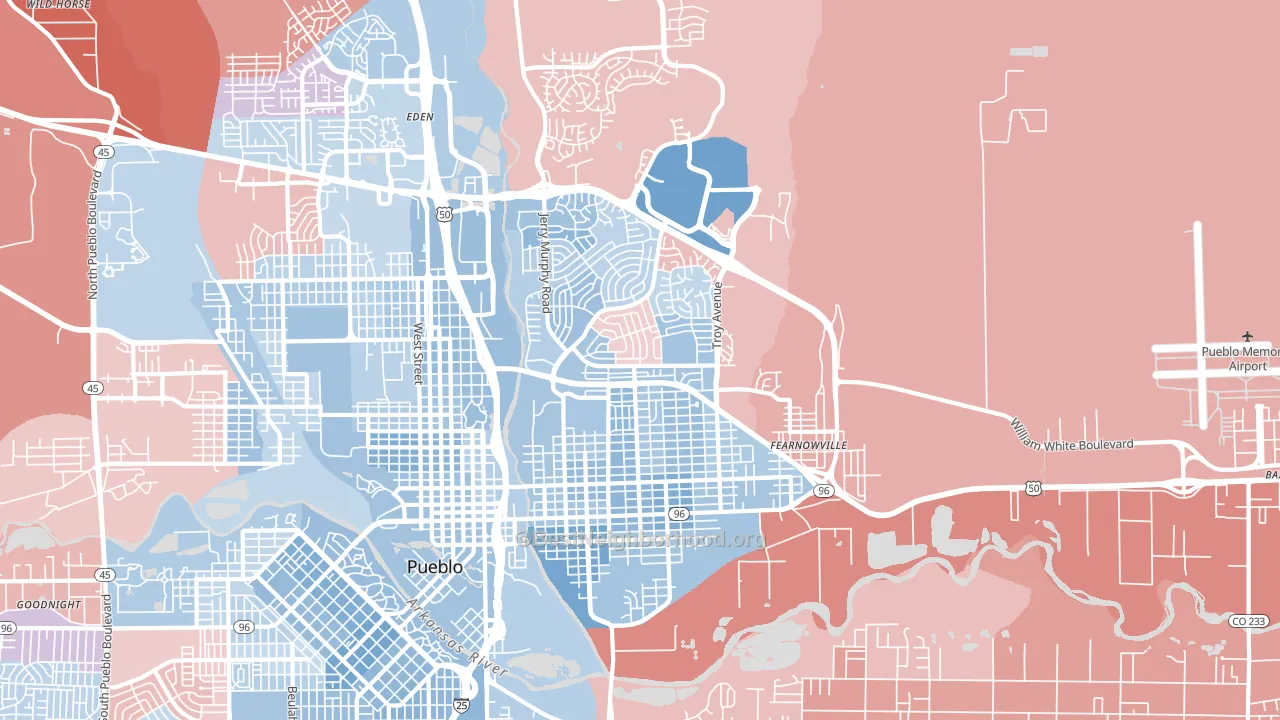 81001, CO block-group political-lean map