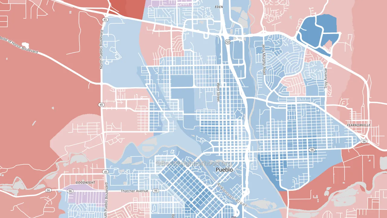 81003, CO block-group political-lean map
