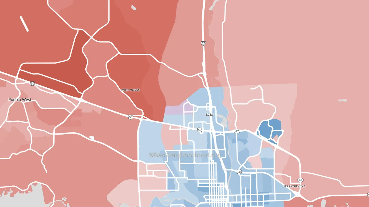81008, CO block-group political-lean map