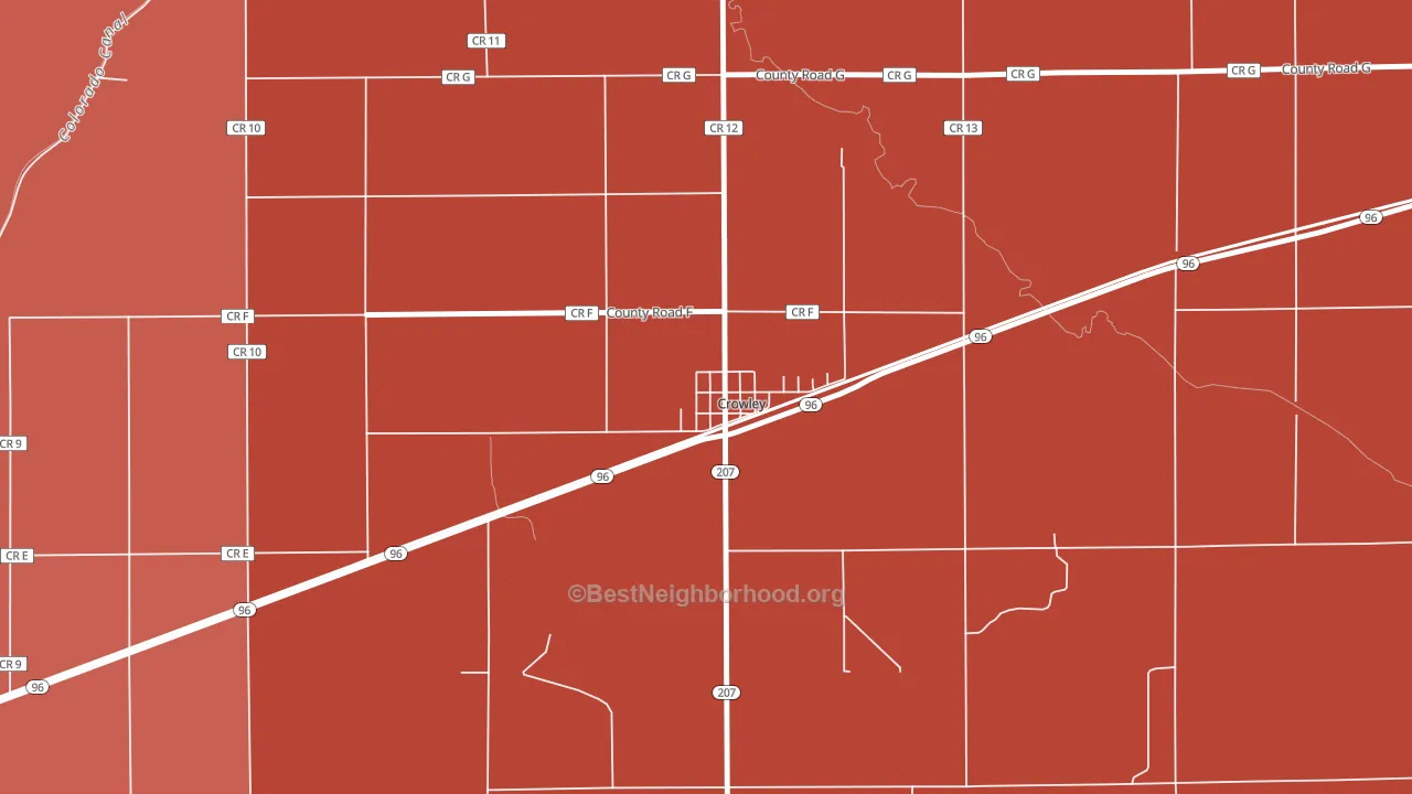 81033, CO block-group political-lean map