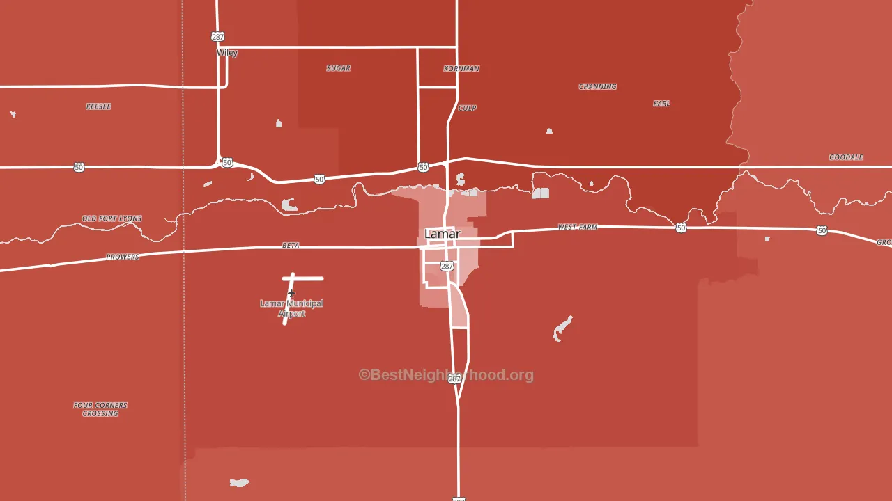 81052, CO block-group political-lean map